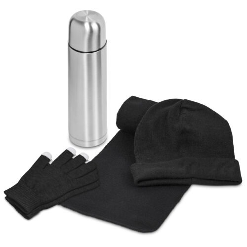 Flask & Winter Apparel Set