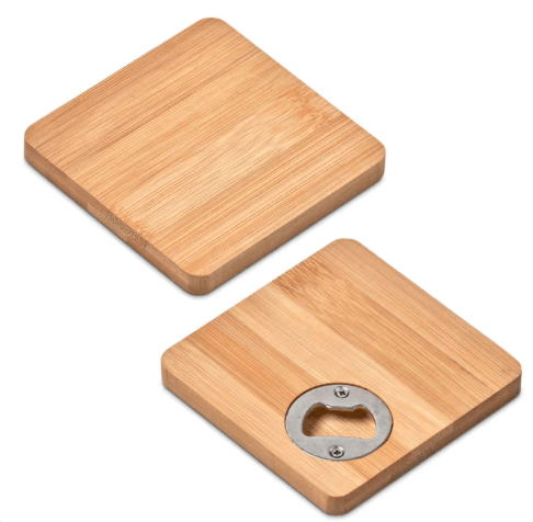 Eco Friendly Altitude Drifter Bamboo Bottle Opener Coaster - R159 Eco Friendly Altitude Drifter Bamboo Bottle Opener Coaster