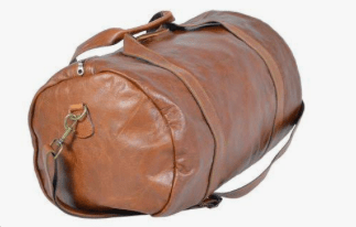 Round Sports Duffel Leather Bag